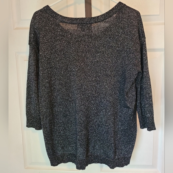 (1361) A New Approach (ANA) Woman's Crewneck Metallic Blouse, Small, Black - Picture 10 of 12